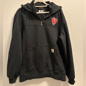 Carhartt Rain Defender Paxton 1/4 Zip Hoodie Size L Gray
